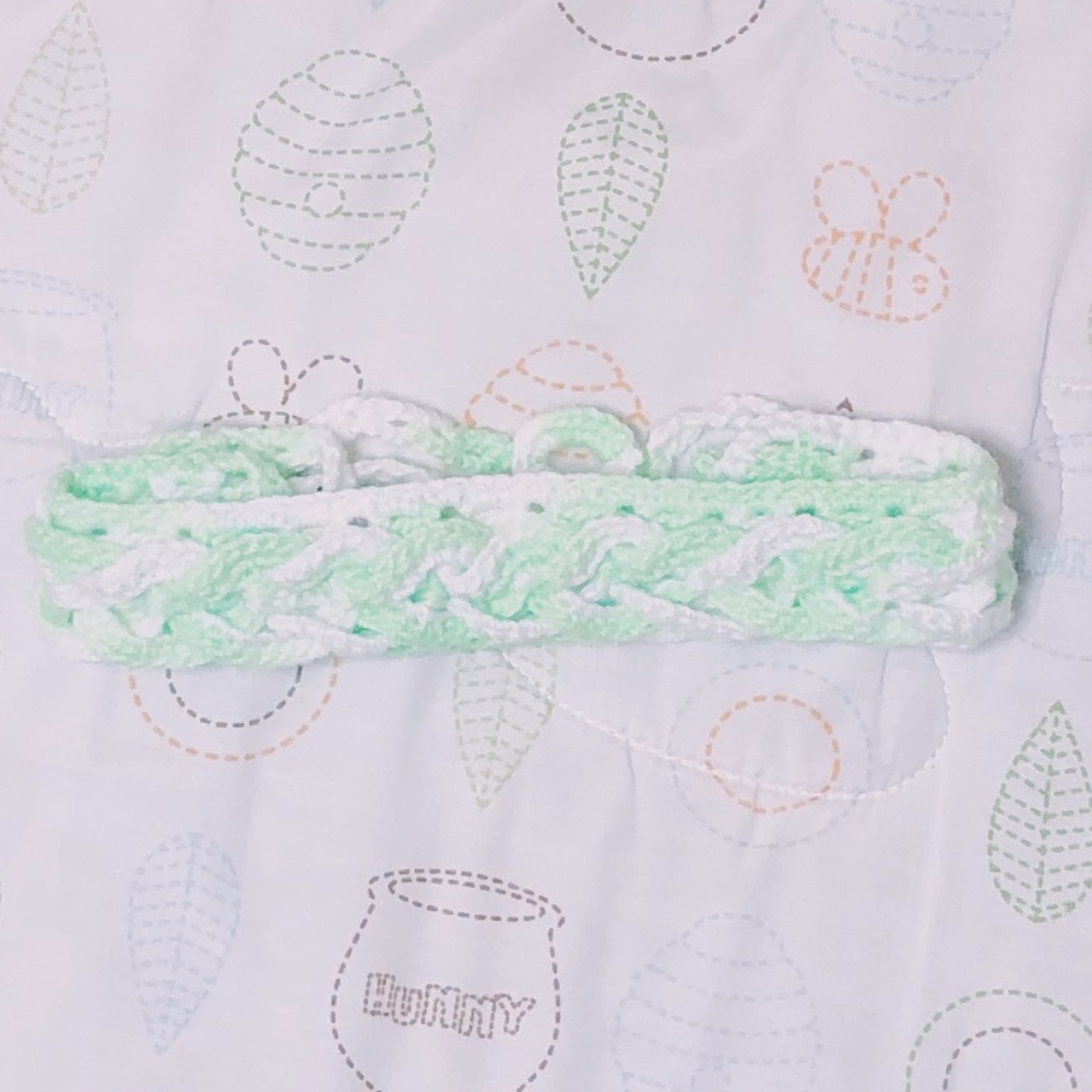 Crochet Tieback Headband in Lime Green